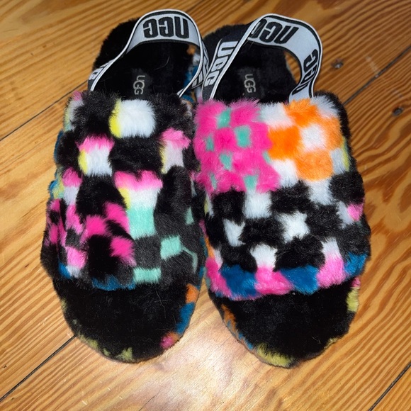 UGG Shoes - UGG Multicolor Fuzzy Slippers